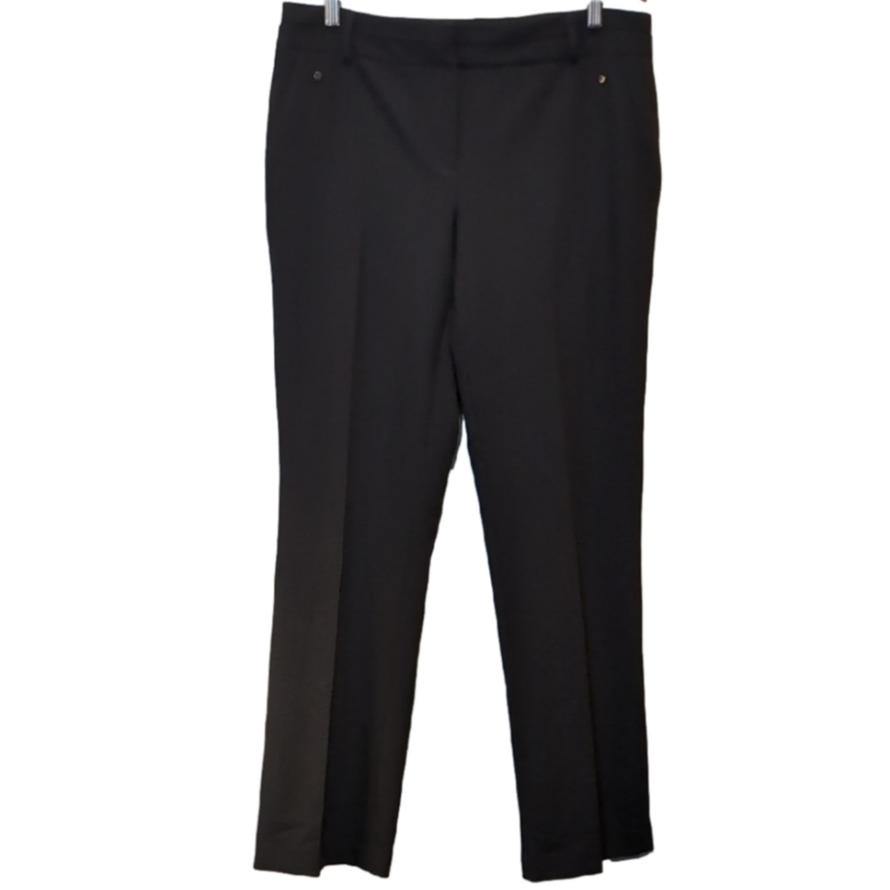 Laura Classic Straight Leg Stretch Business Office Suiting Button Detail